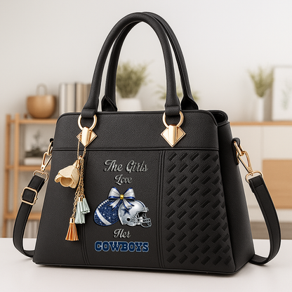 LIMITED EDITION - NEW CUSTOMIZED NFL21 DCB DALLAS COWBOYS WOMEN'S ZIP HANDBAG MULTICOLOR