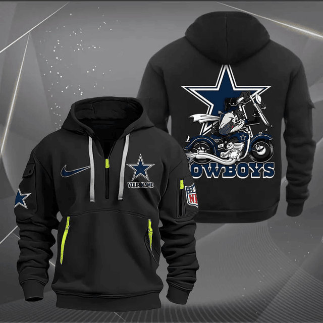 [SPECIAL OFFER] NEW CUSTOMIZED NFL21 DCB DALLAS COWBOYS MUTICOLOR QUARTER ZIP HOODIE