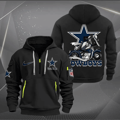 [SPECIAL OFFER] NEW CUSTOMIZED NFL21 DCB DALLAS COWBOYS MUTICOLOR QUARTER ZIP HOODIE