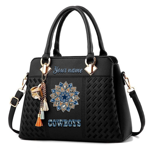 LIMITED EDITION - NEW CUSTOMIZED NFL21 DCB DALLAS COWBOYS WOMEN'S ZIP HANDBAG MULTICOLOR
