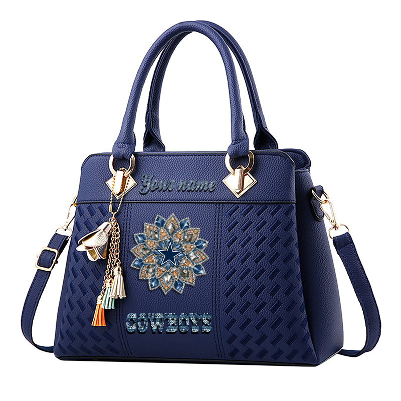 LIMITED EDITION - NEW CUSTOMIZED NFL21 DCB DALLAS COWBOYS WOMEN'S ZIP HANDBAG MULTICOLOR
