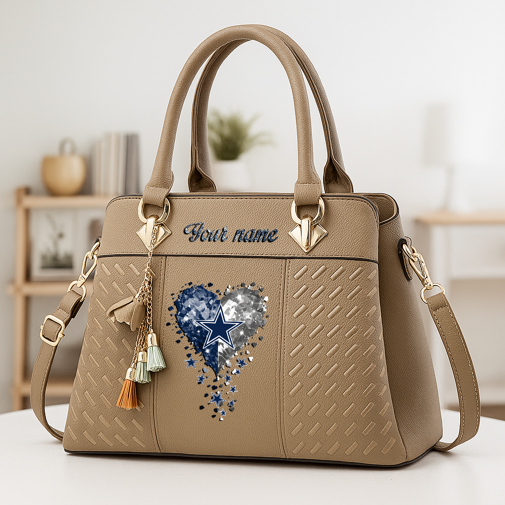 LIMITED EDITION - NEW CUSTOMIZED NFL21 DCB DALLAS COWBOYS ZIP HANDBAG MULTICOLOR