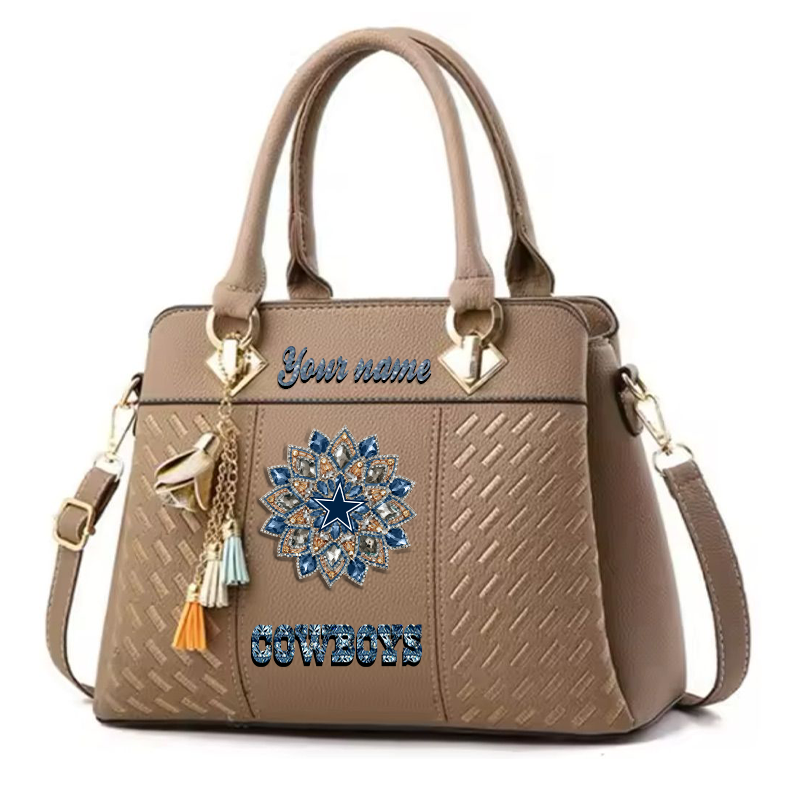 LIMITED EDITION - NEW CUSTOMIZED NFL21 DCB DALLAS COWBOYS WOMEN'S ZIP HANDBAG MULTICOLOR