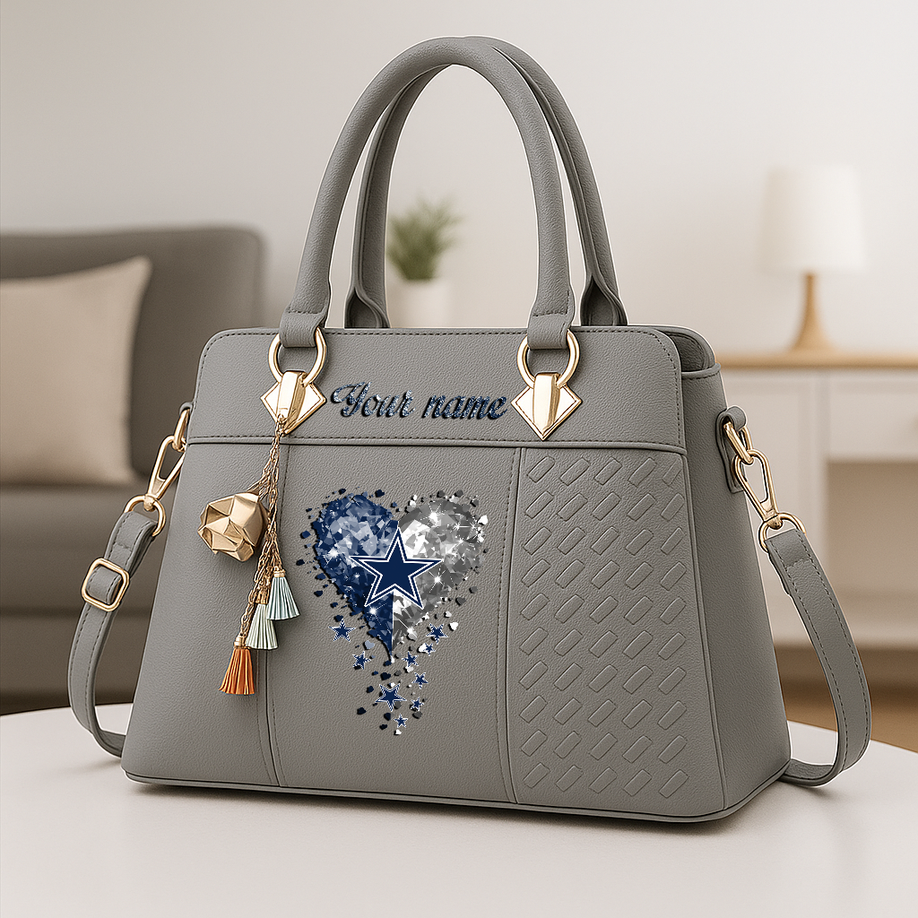 LIMITED EDITION - NEW CUSTOMIZED NFL21 DCB DALLAS COWBOYS ZIP HANDBAG MULTICOLOR