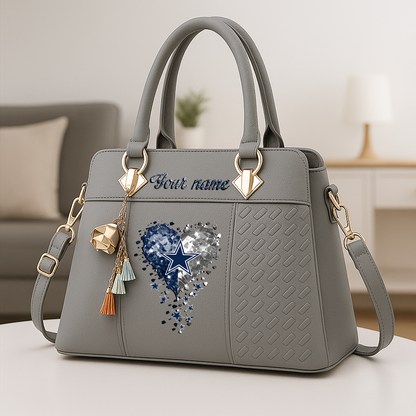 LIMITED EDITION - NEW CUSTOMIZED NFL21 DCB DALLAS COWBOYS ZIP HANDBAG MULTICOLOR