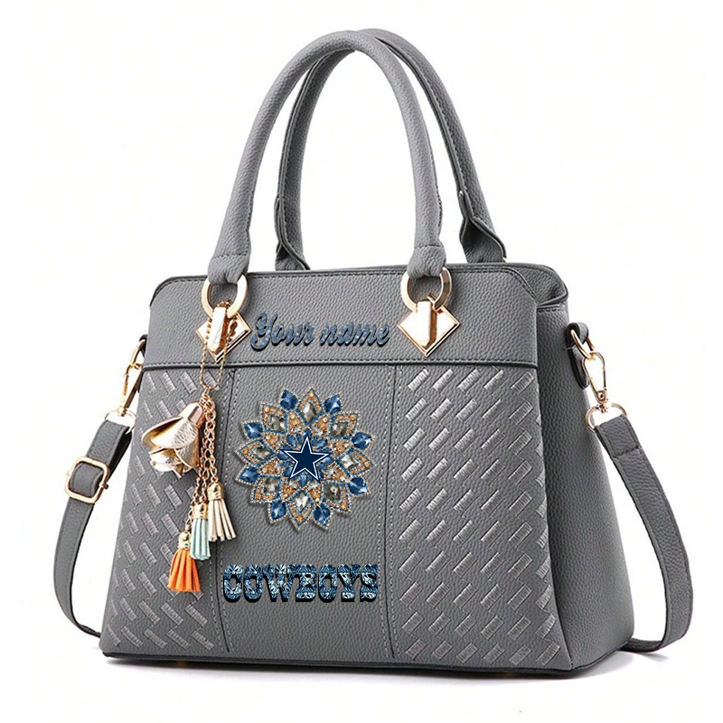 LIMITED EDITION - NEW CUSTOMIZED NFL21 DCB DALLAS COWBOYS WOMEN'S ZIP HANDBAG MULTICOLOR