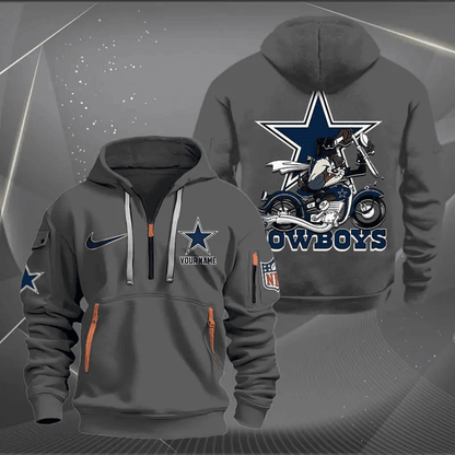 [SPECIAL OFFER] NEW CUSTOMIZED NFL21 DCB DALLAS COWBOYS MUTICOLOR QUARTER ZIP HOODIE
