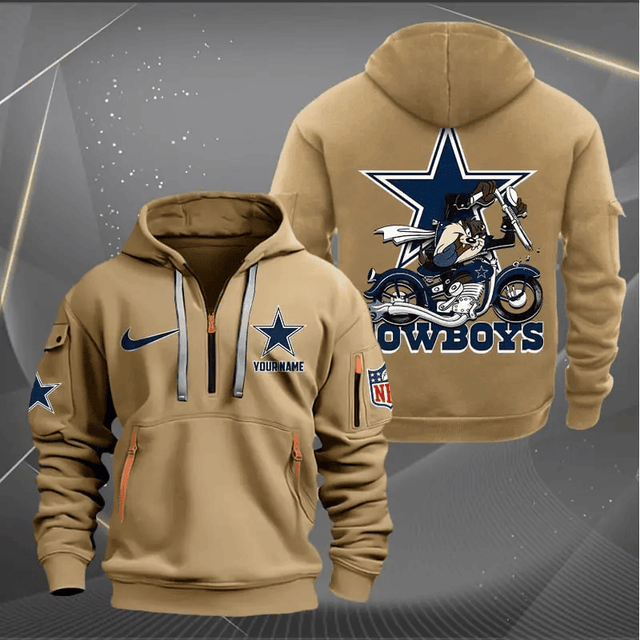 [SPECIAL OFFER] NEW CUSTOMIZED NFL21 DCB DALLAS COWBOYS MUTICOLOR QUARTER ZIP HOODIE