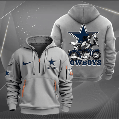 [SPECIAL OFFER] NEW CUSTOMIZED NFL21 DCB DALLAS COWBOYS MUTICOLOR QUARTER ZIP HOODIE