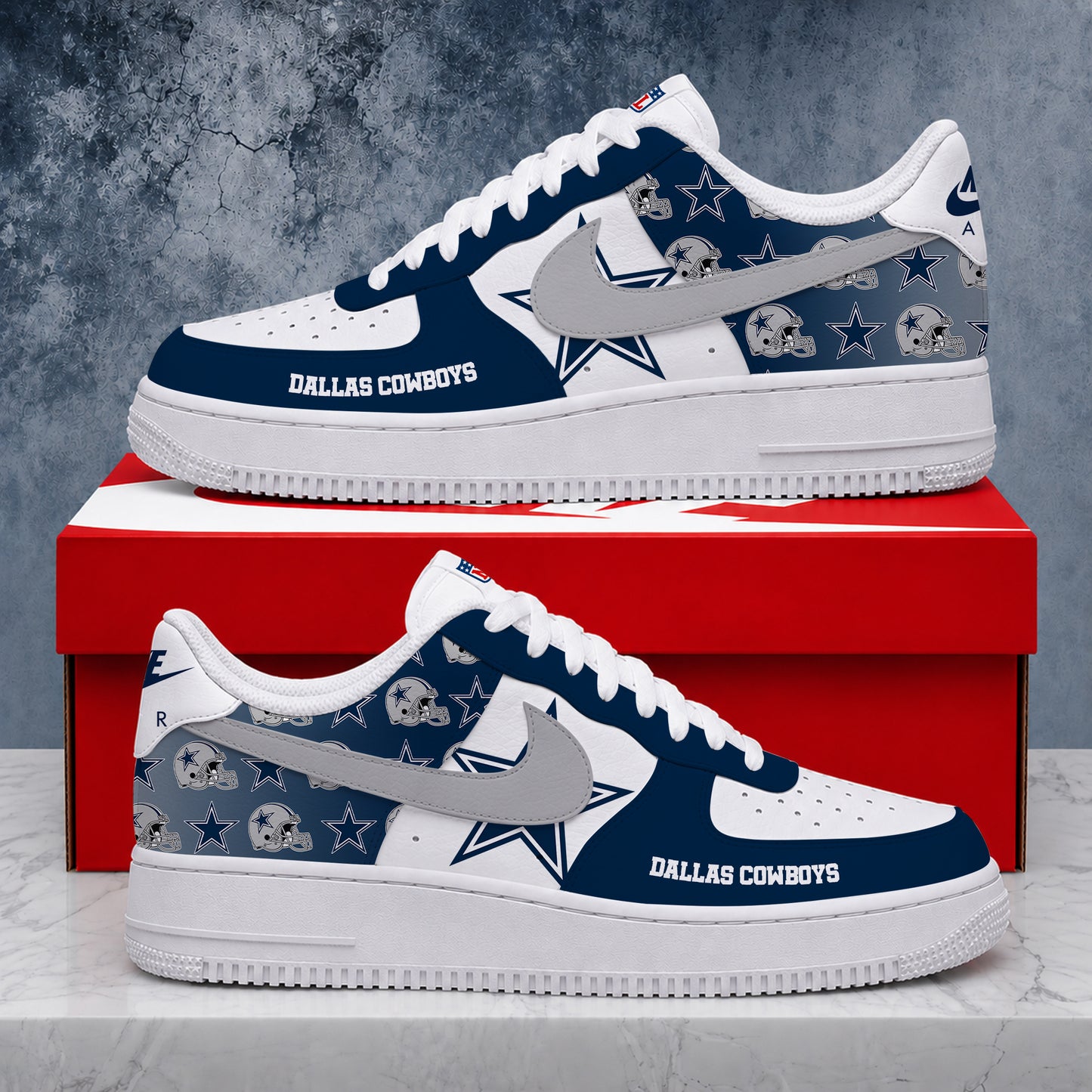 VIRAL EDITION - NEW CUSTOMIZED NFL21 DCB DALLAS COWBOYS AF1 SHOES