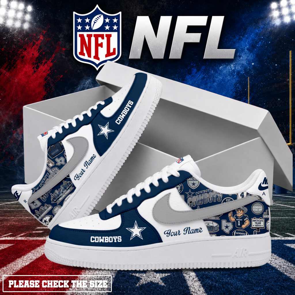 LIMITED EDITION - NEW CUSTOMIZED NFL21 DCB DALLAS COWBOYS AF1 SHOES