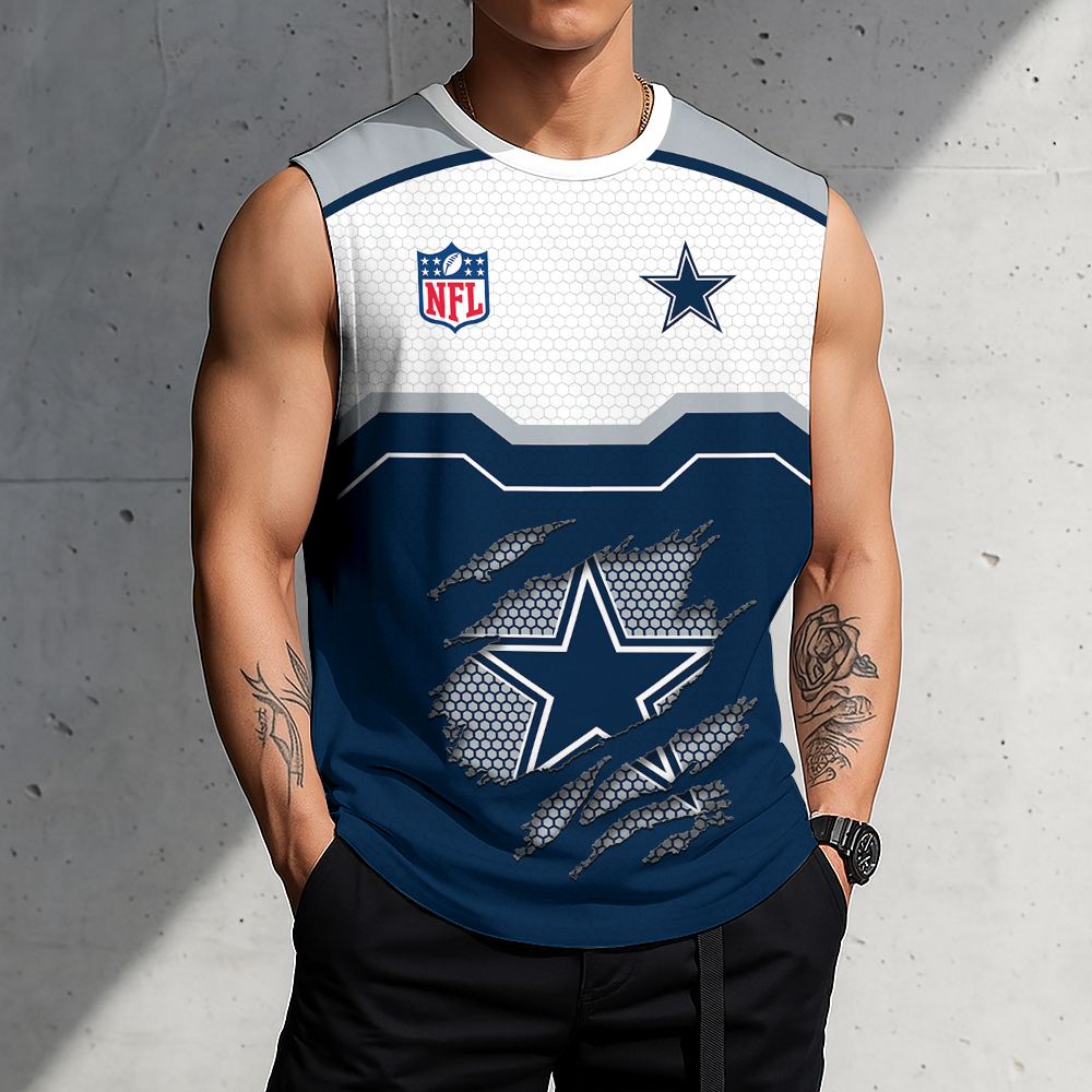 LIMITED EDITION - NEW CUSTOMIZED NFL21 DCB DALLAS COWBOYS MEN'S GYM SHIRT