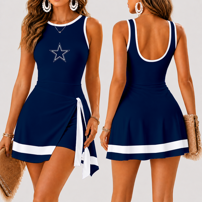 [SPECIAL OFFER] NEW CUSTOMIZED NFL21 DCB DALLAS COWBOYS WOMEN'S SUMMER SKORT DRESS