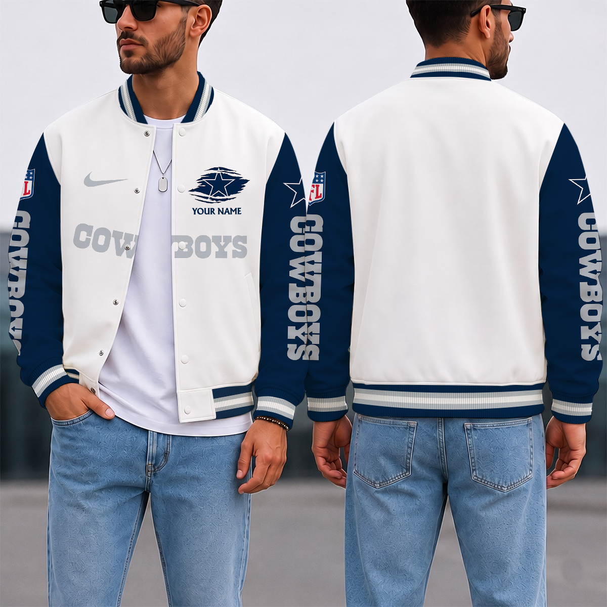 ELITE EDITION - NEW CUSTOMIZED NFL21 DCB DALLAS COWBOYS SATIN VARSITY & BASEBALL JACKET