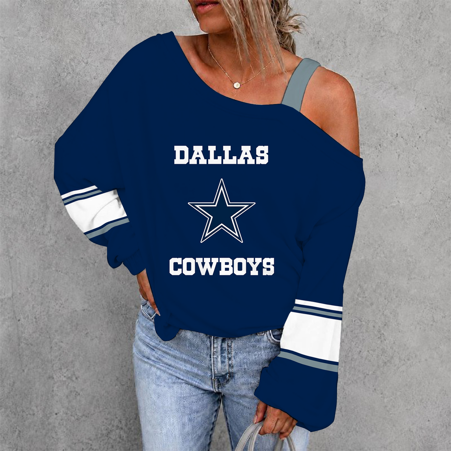 [SPECIAL OFFER] NEW CUSTOMIZED NFL21 DCB DALLAS COWBOYS DROP SHOULDER SWEATSHIRT