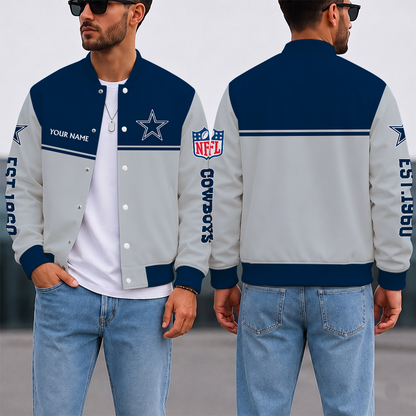 LIMITED EDITION - NEW CUSTOMIZED NFL21 DCB DALLAS COWBOYS SATIN VARSITY & BASEBALL JACKET