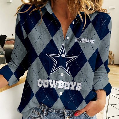 LIMITED EDITION - NEW CUSTOMIZED NFL21 DCB DALLAS COWBOYS WOMEN CASUAL SHIRT FOR FAN