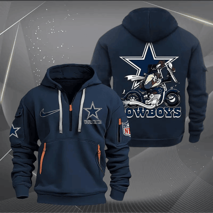 [SPECIAL OFFER] NEW CUSTOMIZED NFL21 DCB DALLAS COWBOYS MUTICOLOR QUARTER ZIP HOODIE