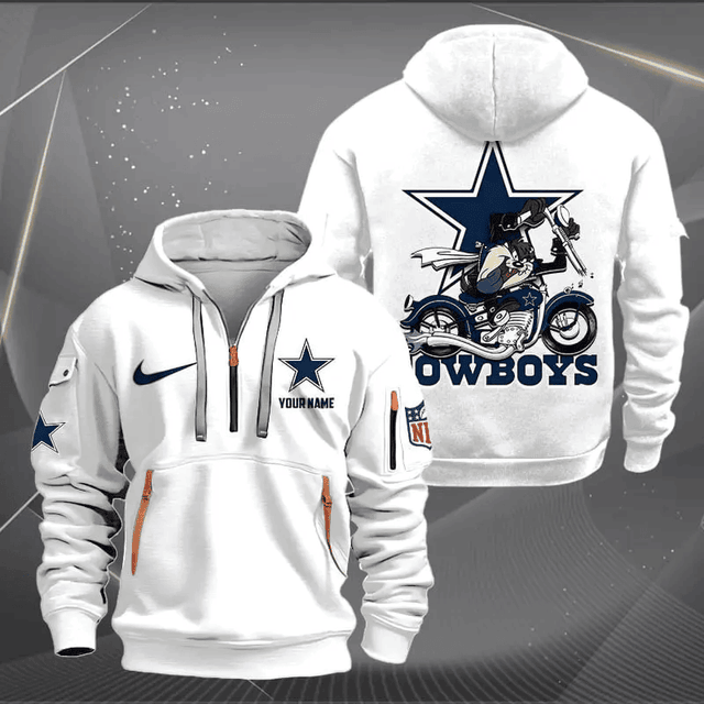 [SPECIAL OFFER] NEW CUSTOMIZED NFL21 DCB DALLAS COWBOYS MUTICOLOR QUARTER ZIP HOODIE