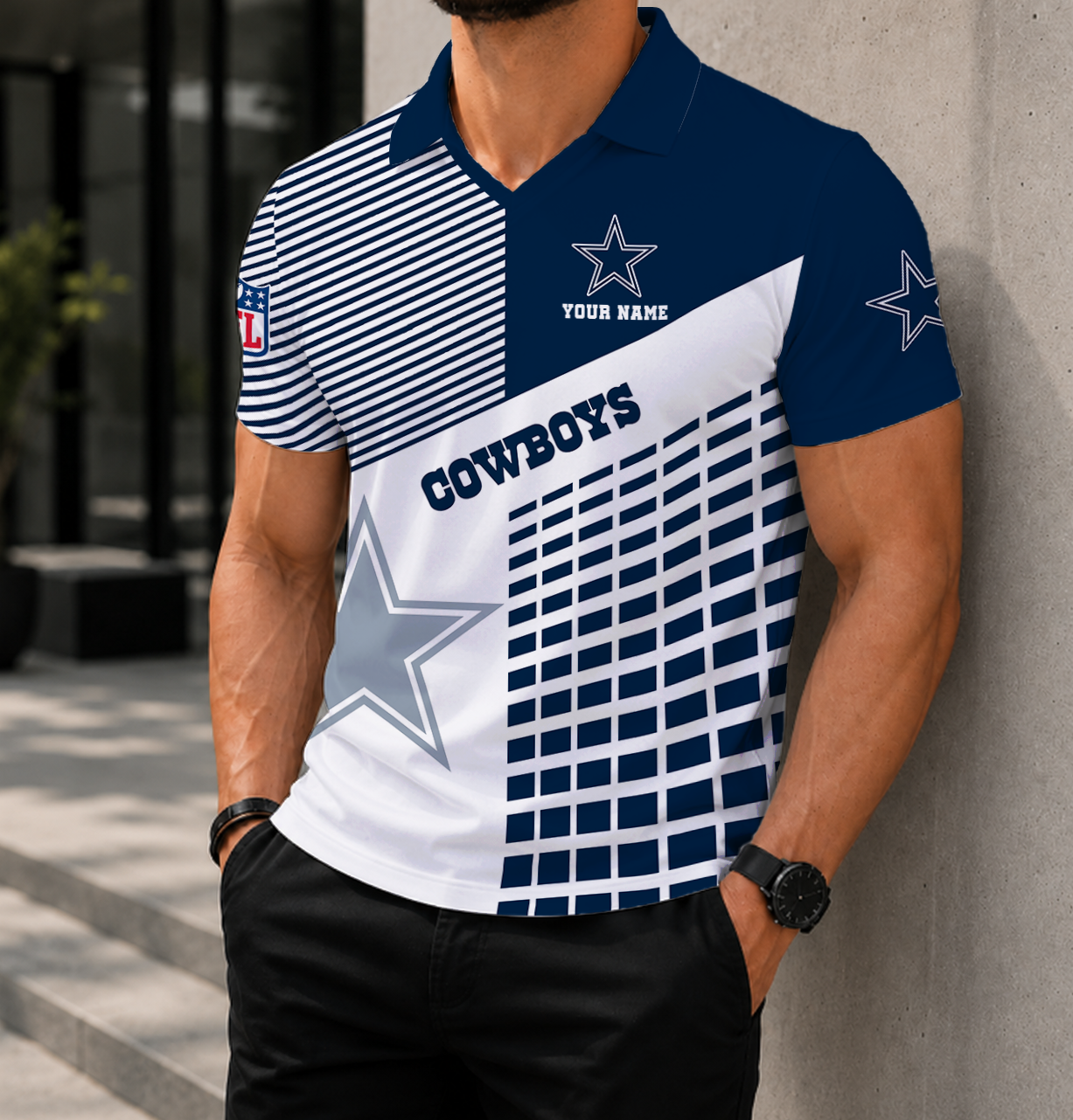 LIMITED EDITION - NEW CUSTOMIZED NFL21 DCB DALLAS COWBOYS POLO SHIRT