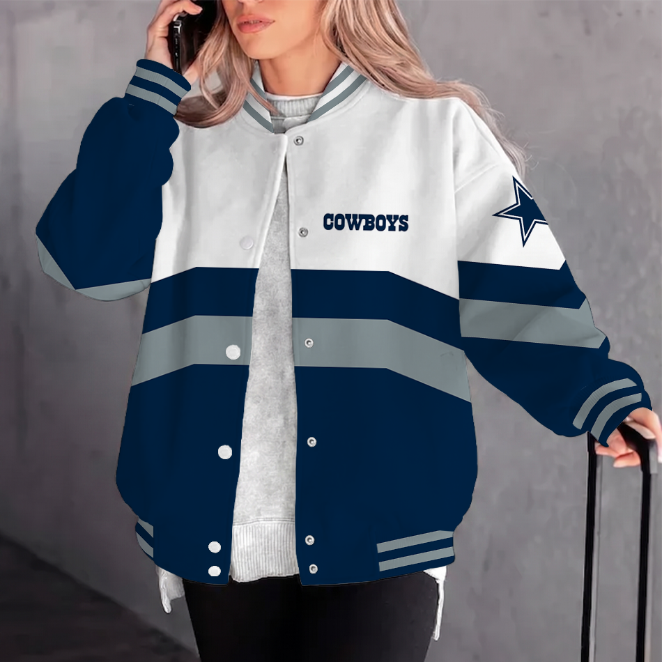[SPECIAL OFFER] NEW CUSTOMIZED NFL21 DCB DALLAS COWBOYS SATIN VARSITY & BASEBALL JACKET
