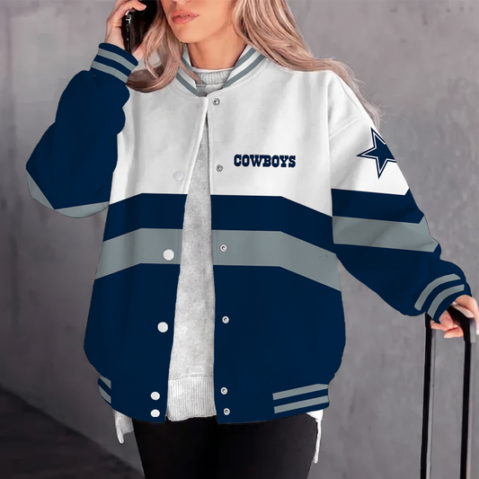 [SPECIAL OFFER] NEW CUSTOMIZED NFL21 DCB DALLAS COWBOYS SATIN VARSITY & BASEBALL JACKET