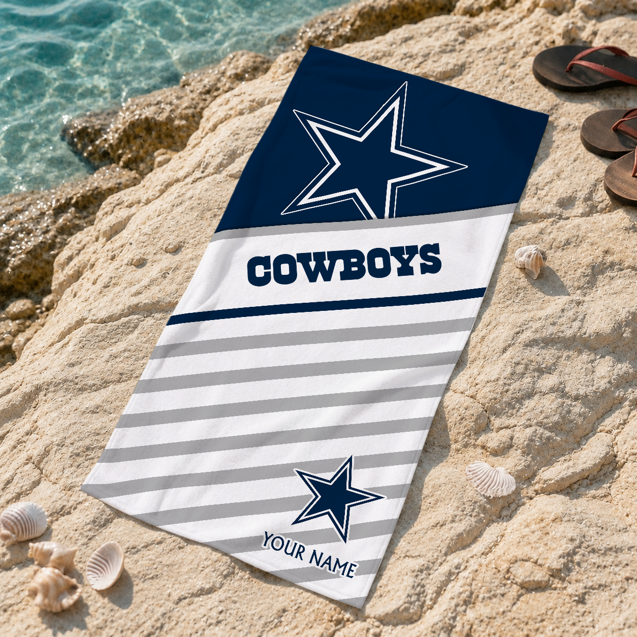 EXCLUSIVE EDITION - NEW CUSTOMIZED NFL21 DCB DALLAS COWBOYS BEACH TOWEL