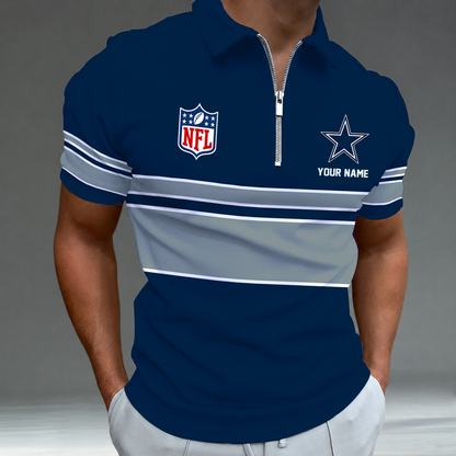 [SPECIAL OFFER] NEW CUSTOMIZED NFL21 DCB DALLAS COWBOYS ZIP POLO SHIRT