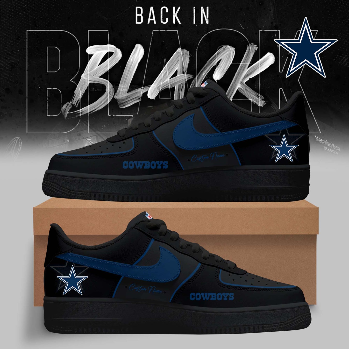 LIMITED EDITION - NEW CUSTOMIZED NFL21 DCB DALLAS COWBOYS AF1 SNEAKERS