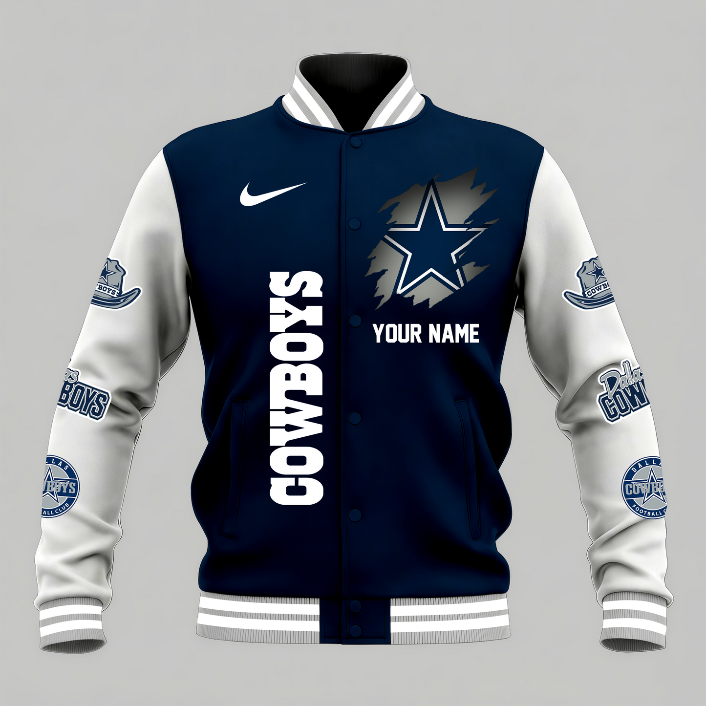 LIMITED EDITION - NEW CUSTOMIZED NFL21 DCB DALLAS COWBOYS BASEBALL JACKET