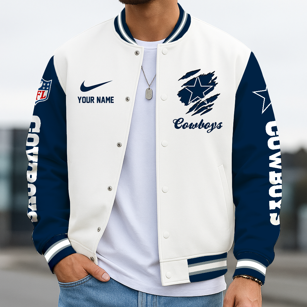 LIMITED EDITION - NEW CUSTOMIZED NFL21 DCB DALLAS COWBOYS BASEBALL JACKET