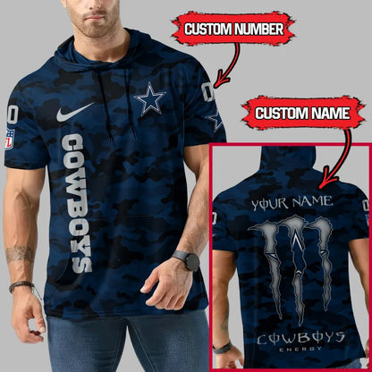 LIMITED EDITION - NEW CUSTOMIZED NFL21 DCB DALLAS COWBOYS SHORT SLEEVE HOODIE