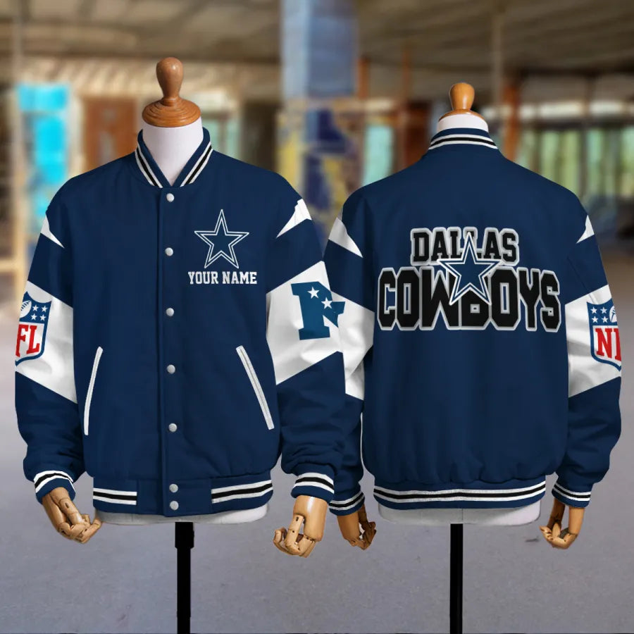 [HOT DEAL] NEW CUSTOMIZED NFL21 DCB DALLAS COWBOYS SATIN VARSITY & BASEBALL JACKET