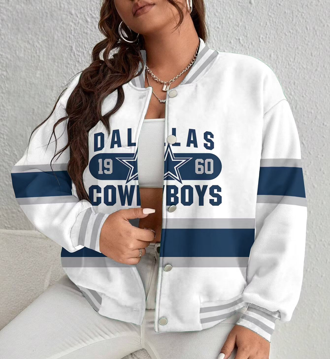 LIMITED EDITION - NEW CUSTOMIZED NFL21 DCB DALLAS COWBOYS SATIN VARSITY & BASEBALL JACKET