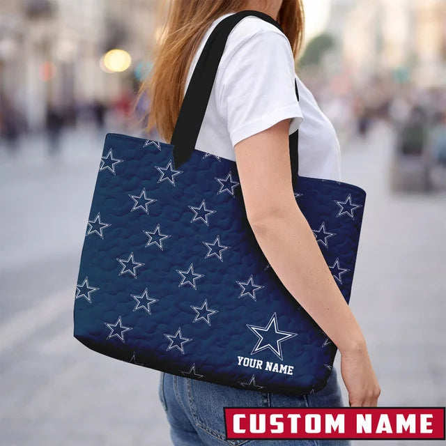 LIMITED EDITION - NEW CUSTOMIZED NFL21 DL COWBOYS QUILTED TOTE BAG