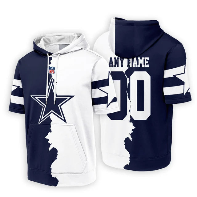 LIMITED EDITION - NEW CUSTOMIZED NFL21 DCB DALLAS COWBOYS SHORT SLEEVE HOODIE T-SHIRT