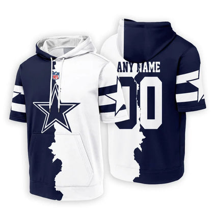 LIMITED EDITION - NEW CUSTOMIZED NFL21 DCB DALLAS COWBOYS SHORT SLEEVE HOODIE T-SHIRT