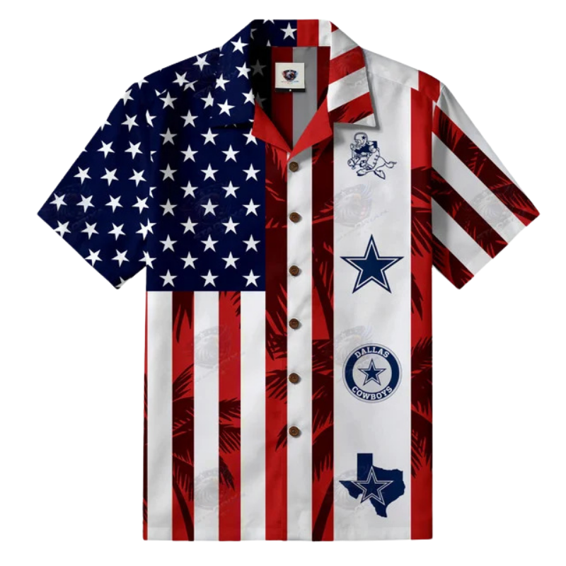 LIMITED EDITION - NEW CUSTOMIZED NFL21 DCB DALLAS COWBOYS PATRIOTIC 250 USA HAWAIIAN SHIRT