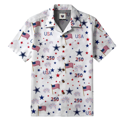 LIMITED EDITION - NEW CUSTOMIZED NFL21 DCB DALLAS COWBOYS PATRIOTIC 250 USA HAWAIIAN SHIRT