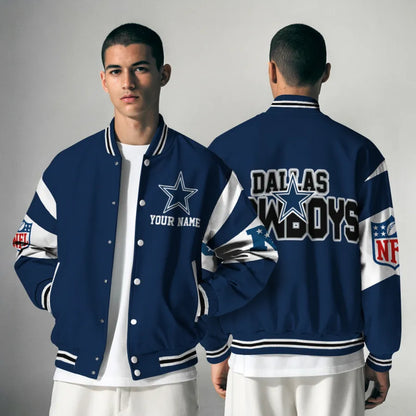 [HOT DEAL] NEW CUSTOMIZED NFL21 DCB DALLAS COWBOYS SATIN VARSITY & BASEBALL JACKET