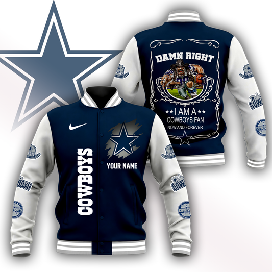 LIMITED EDITION - NEW CUSTOMIZED NFL21 DCB DALLAS COWBOYS BASEBALL JACKET