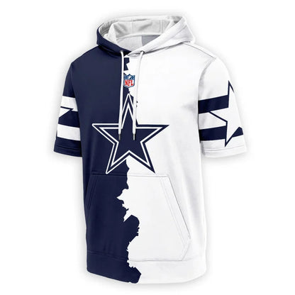 LIMITED EDITION - NEW CUSTOMIZED NFL21 DCB DALLAS COWBOYS SHORT SLEEVE HOODIE T-SHIRT