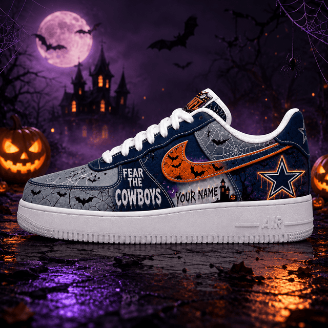 [SPECIAL OFFER] NEW CUSTOMIZED NFL21 DCB DALLAS COWBOYS HALLOWEEN AF1 SHOES
