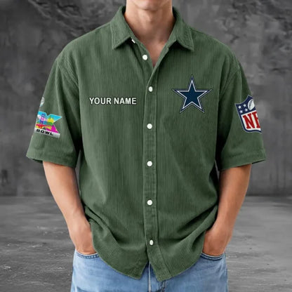 LIMITED EDITION - NEW CUSTOMIZED NFL21 DCB DALLAS COWBOYS SEERSUCKER BUTTON SHIRT