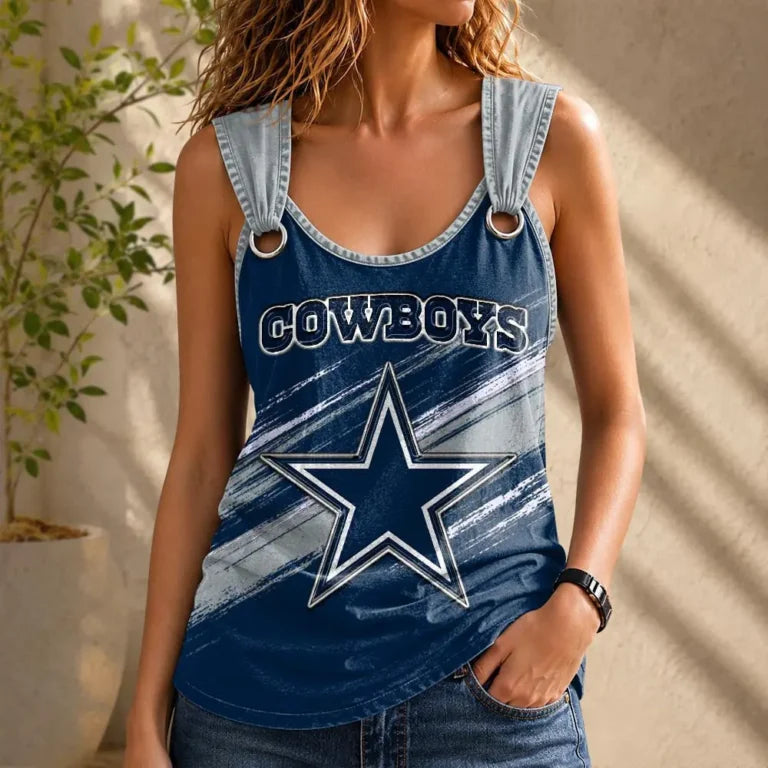 [SPECIAL OFFER] NEW CUSTOMIZED NFL21 DCB DALLAS COWBOYS O-RING SHOULDER TANK TOP
