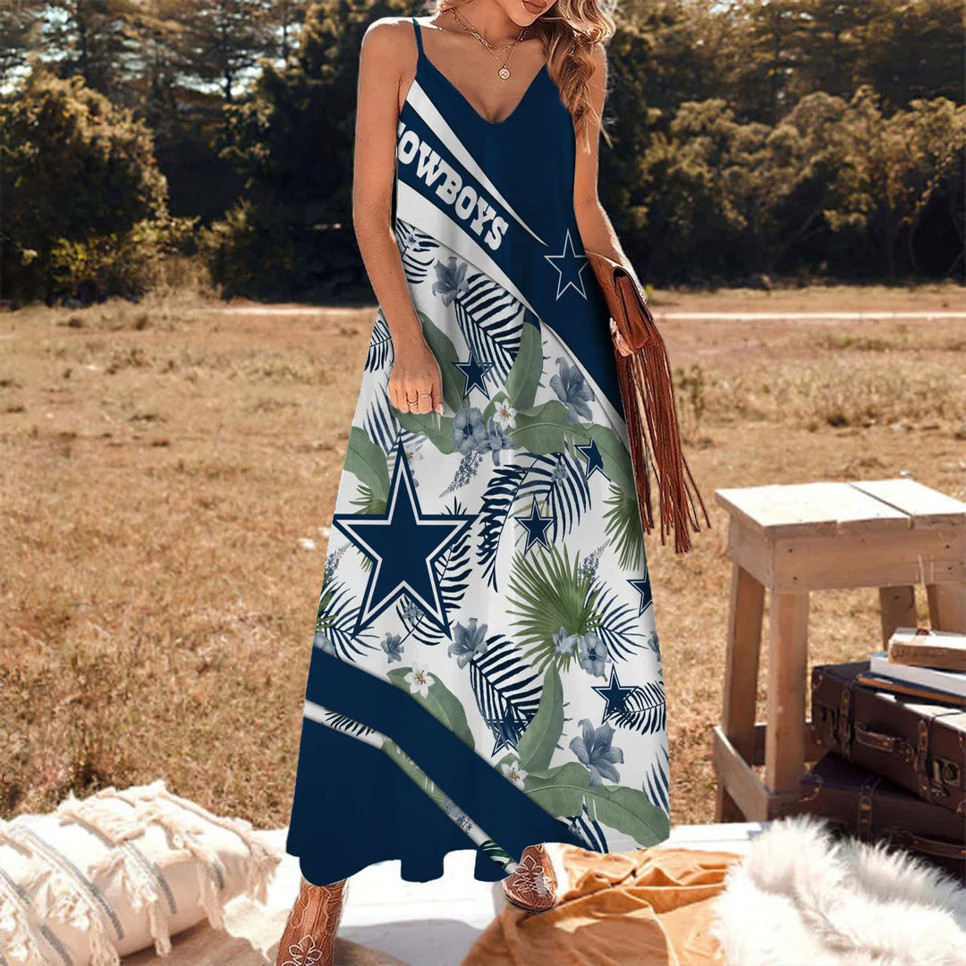 LIMITED RUN - NEW CUSTOMED NFL21 DCB DL COWBOYS HAWAIIAN LONG DRESS