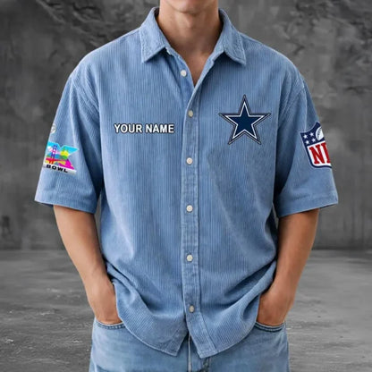 LIMITED EDITION - NEW CUSTOMIZED NFL21 DCB DALLAS COWBOYS SEERSUCKER BUTTON SHIRT
