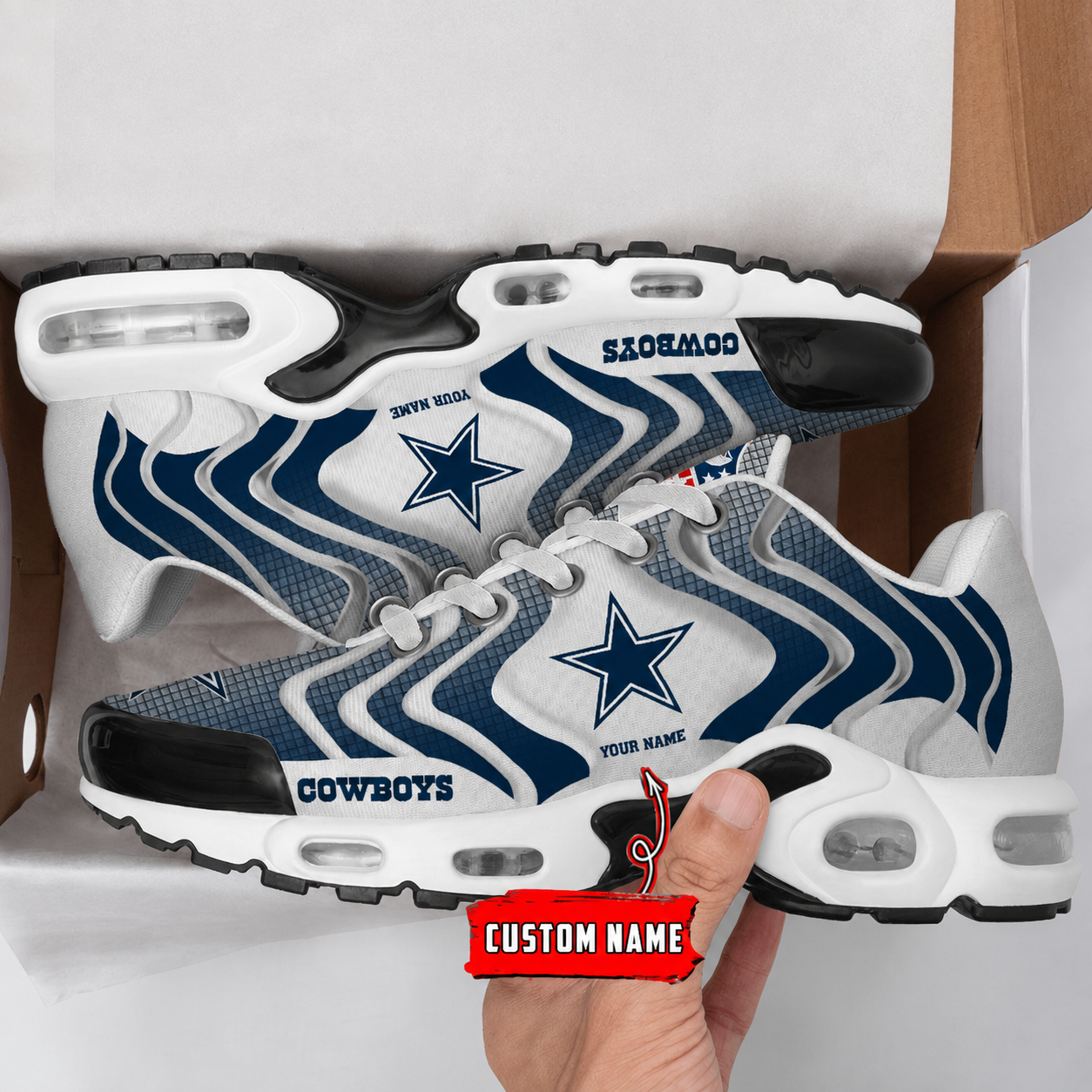 LIMITED EDITION - NEW CUSTOMIZED NFL21 DCB DALLAS COWBOYS AIR MAX PLUS SNEAKERS