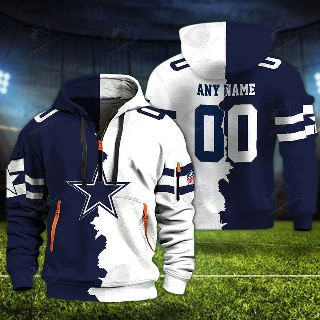 [SPECIAL OFFER] NEW CUSTOMIZED NFL21 DCB DALLAS COWBOYS QUARTER ZIP HOODIE