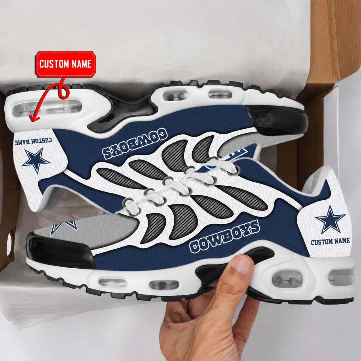 LIMITED EDITION - NEW CUSTOMIZED NFL21 DCB DALLAS COWBOYS AIR MAX PLUS SNEAKERS